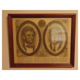 Framed Abraham Lincoln JFK Print - 22x18