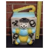American Bisque Candy Cane Baby Cookie Jar
