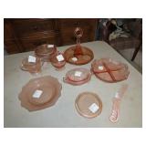Lot of  Pink Depression Glass