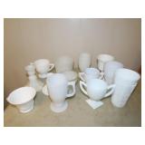 Lot of Milk Glass