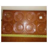 Eight Pink Deression Plates 6 Inch