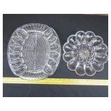 2 Glass Egg Plates
