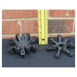 2 Cast Iron Flower Frogs