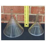 2 Glass Funnels