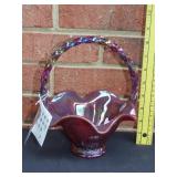 Fenton Purple Carnival Glass Basket