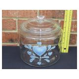 Corelle Blue Hearts Glass Jar