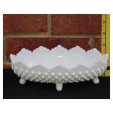 Fenton Milk Glass Hobnail Bowl - 8"