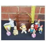 Pink Glass Basket w/ Miniatures