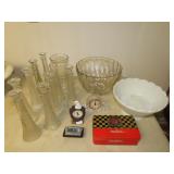 Lot of Glassware, Clocks & Matches