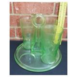 4 Piece Uranium Glass Set