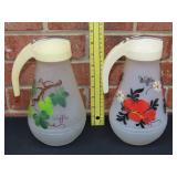 2 Handpainted Syrup Dispensers