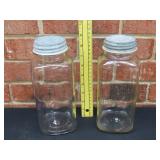 2 Glass Jars w/ Zinc Lids