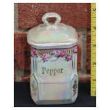 White Block Pepper Jar
