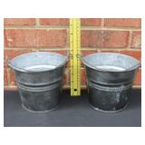 2 Small Galvanized Buckets