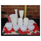 Tray Lot of Milk Glass