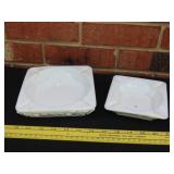 2 Westmoreland Milk Glass Ash Trays