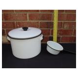 Two Enamel Pots