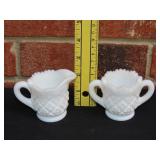 Small Milk Glass Cream & Sugar
