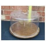 Wood & Plastic Covered Cake Dish - 10"