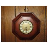 Wood Wall Clock Has Key 12 x 11