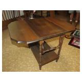 Antique Drop Leaf Tea Cart Table