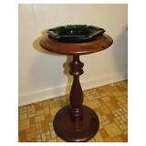 Wood Smoking Stand w/ Glass Ashtray - 20"