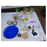 Table Lot of Glassware