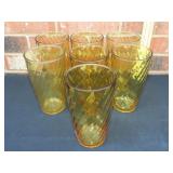7 Contintenal Can Co Amber Swirl Glasses