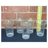 Set of 5 Green Juice Glasses