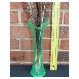 Green Uranium Glass Vase