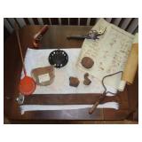 Table Lot of Antique Items