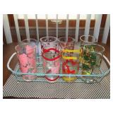 Vintage Drinking Glasses & Carrier
