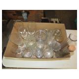 Box Lot of Clear Glass