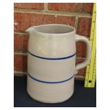 Striped Stoneware Pitcher