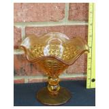 Amber Hobnail Compote