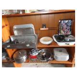 Double Shelf Lot of Kitchen & Cookware
