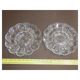 2 Glass Egg Plates - 9.5"