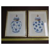Pair of Framed Ginger Jar Prints - 12"x16"
