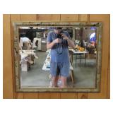 Floral Decorated Framed Wall Mirror - 34"x28"