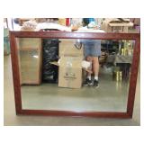 Wood Framed Beveled Glass Wall Mirror - 34"x48"