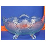 Jeannette Glass Ice Blue Footed Bowl - 10"