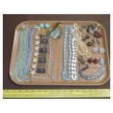 Tray Lot of Costume Jewelry