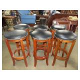 Set of 6 Swivel Top Bar Stools - 28"