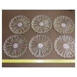 6 Hazel Atlas Daisy Snack Plates - 10"
