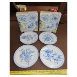 2 Sets of French Floral Dessert Plates - 8"