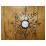 MCM Metal Leaf Starburst Wall Clock - 28"