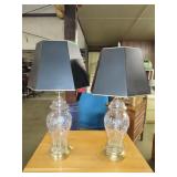 Pair of Crystal Style Table Lamps - 30"