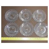 6 Anchor Hocking Bubble Sapphire Plates - 6.5"