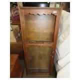 Wood Wall Hanging Gun Cabinet - Needs Top Glass