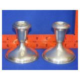 Pair of Weighted Sterling Candle Holders - 481g